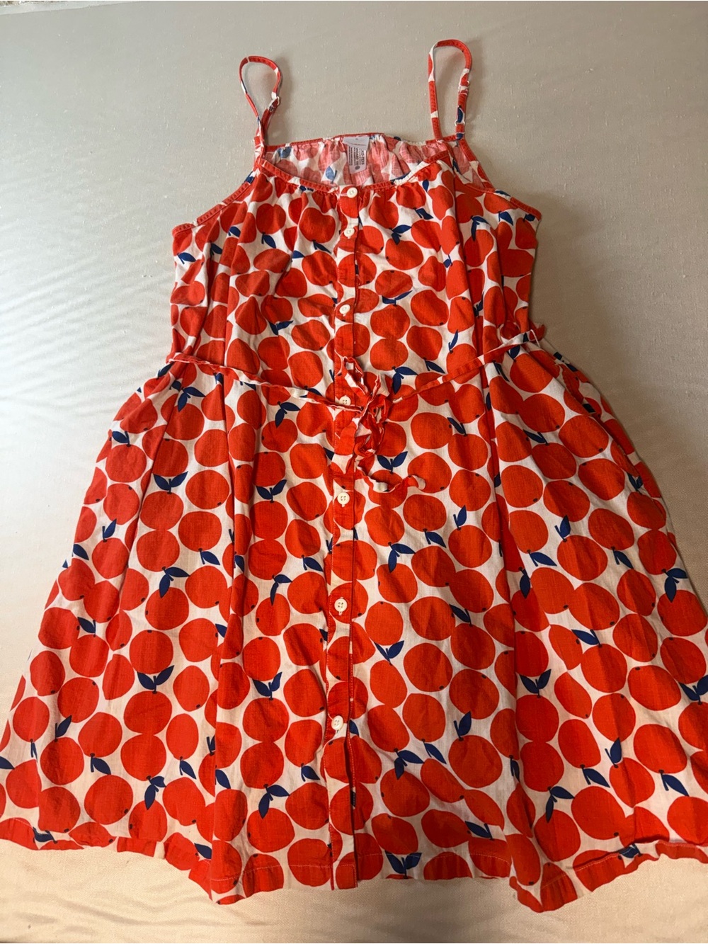 Hanna Andersson Orange Button Front Sundress